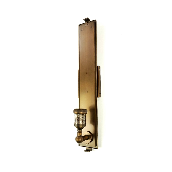 Restoration Hardware Bronze Wall Sconce Milk Glass - Picture 4 of 9